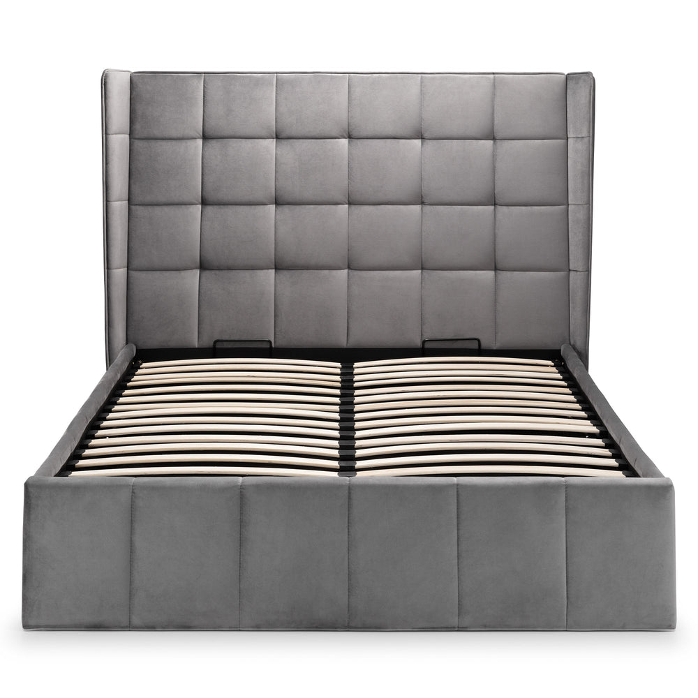 Gatsby Storage Ottoman Bed - Light Grey / Double - GAT051