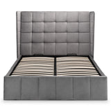 Gatsby Storage Ottoman Bed - Light Grey / Double - GAT051