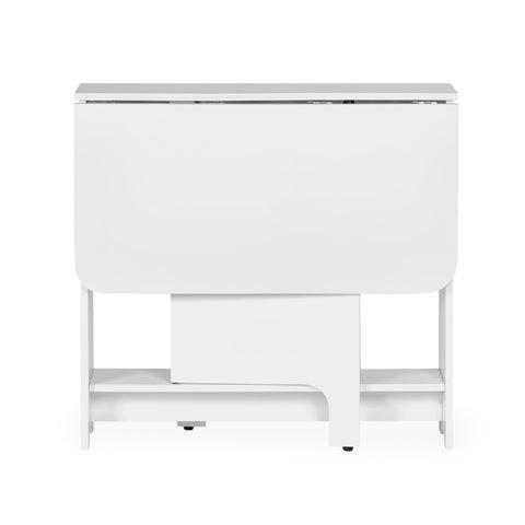 Gatan Small Gateleg Table With 2 Chairs - White - GAT201