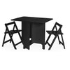 Gatan Small Gateleg Table With 2 Chairs - White - GAT201