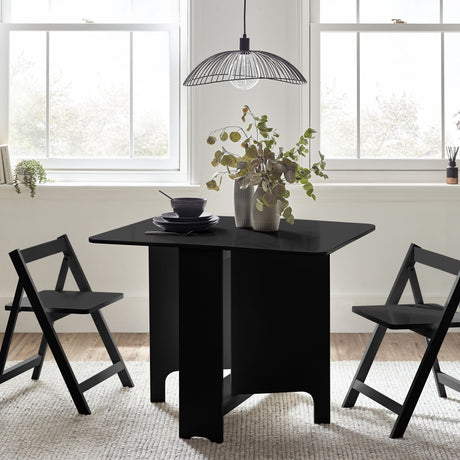 Gatan Small Gateleg Table With 2 Chairs - White - GAT201