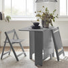 Gatan Small Gateleg Table With 2 Chairs - White - GAT201