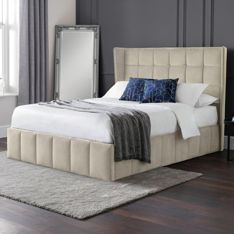 Gatsby Storage Ottoman Bed - Light Grey / Double - GAT051