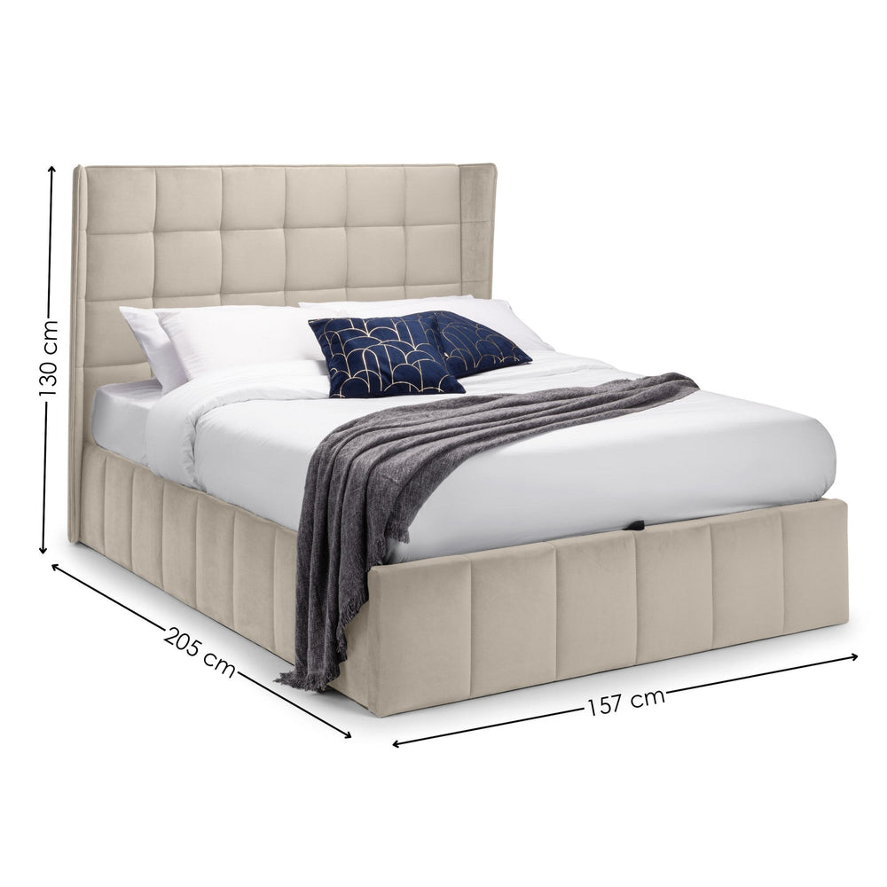Gatsby Storage Ottoman Bed - Light Grey / Double - GAT051