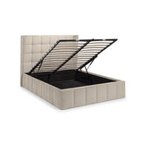 Gatsby Storage Ottoman Bed - Light Grey / Double - GAT051