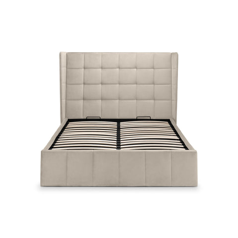 Gatsby Storage Ottoman Bed - Light Grey / Double - GAT051
