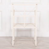 Iron Frame Off White / Cream Distressed Garden Dining Chair