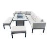 Ripley Beige Rattan Fire Pit Sofa Set – Corner & 3-Seater with Bench