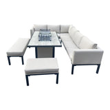 Ripley Beige Rattan Fire Pit Sofa Set – Corner & 3-Seater with Bench