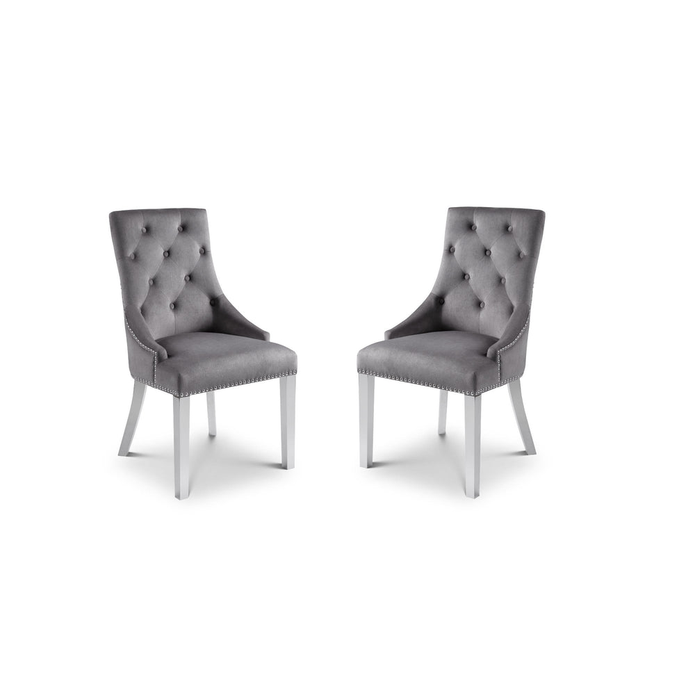 Gladstone Lion Head Dining Chair (Set of 2) - Grey - GLA002