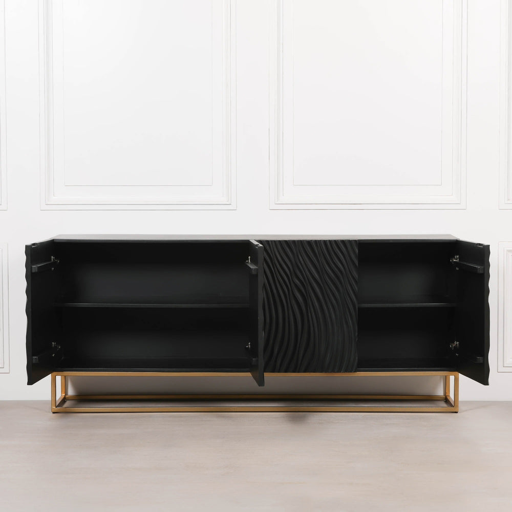 Ripples Black Painted Sideboard