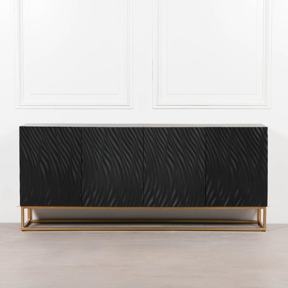 Ripples Black Painted Sideboard