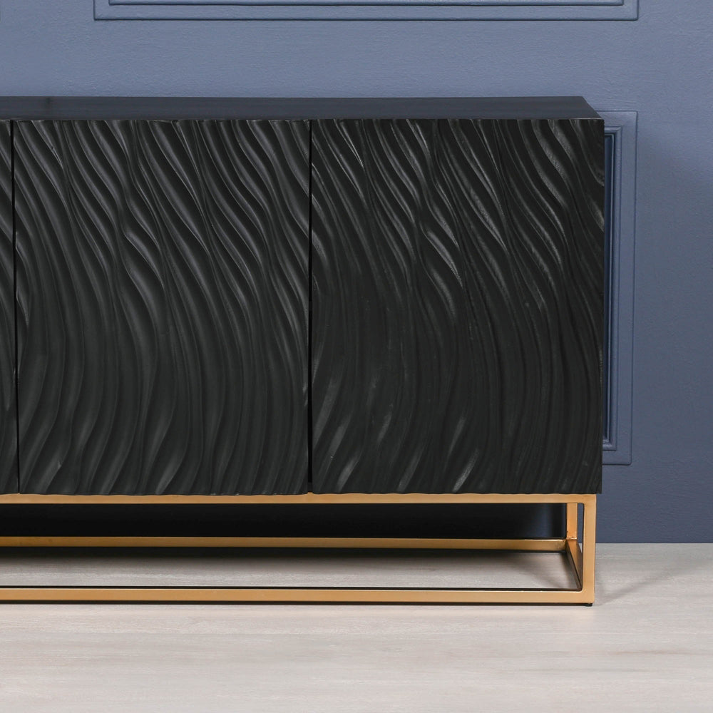 Ripples Black Painted Sideboard