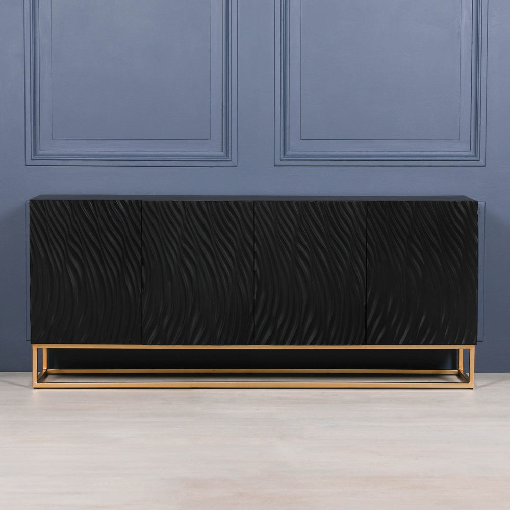 Ripples Black Painted Sideboard