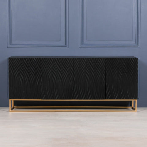 Ripples Black Painted Sideboard