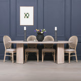 Blanche Acacia Fluted Oval Dining Table