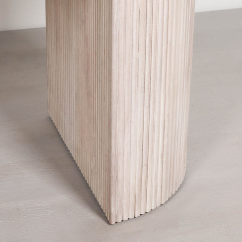 Blanche Acacia Fluted Oval Dining Table