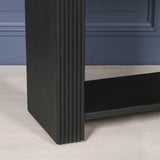 Black Painted Acacia Fluted Console Table
