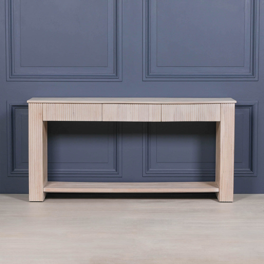 Blanche Acacia Fluted Console Table