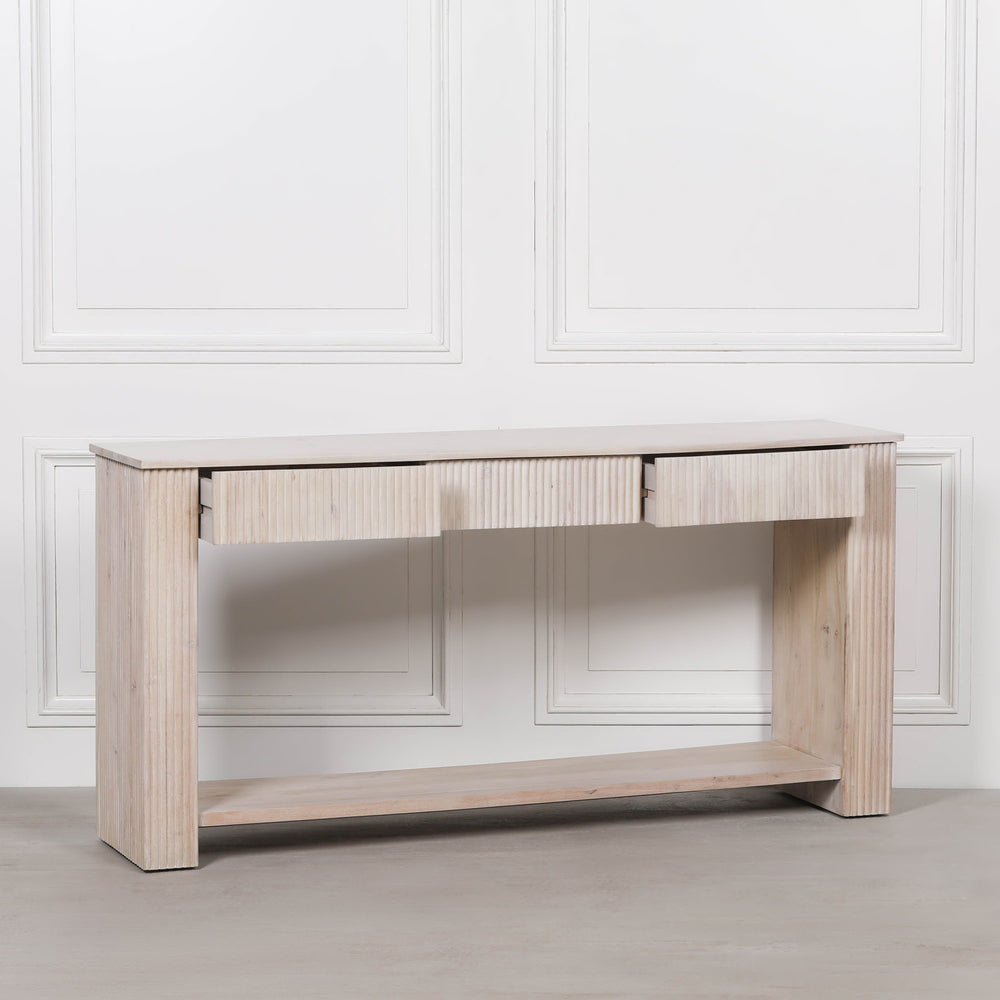 Blanche Acacia Fluted Console Table