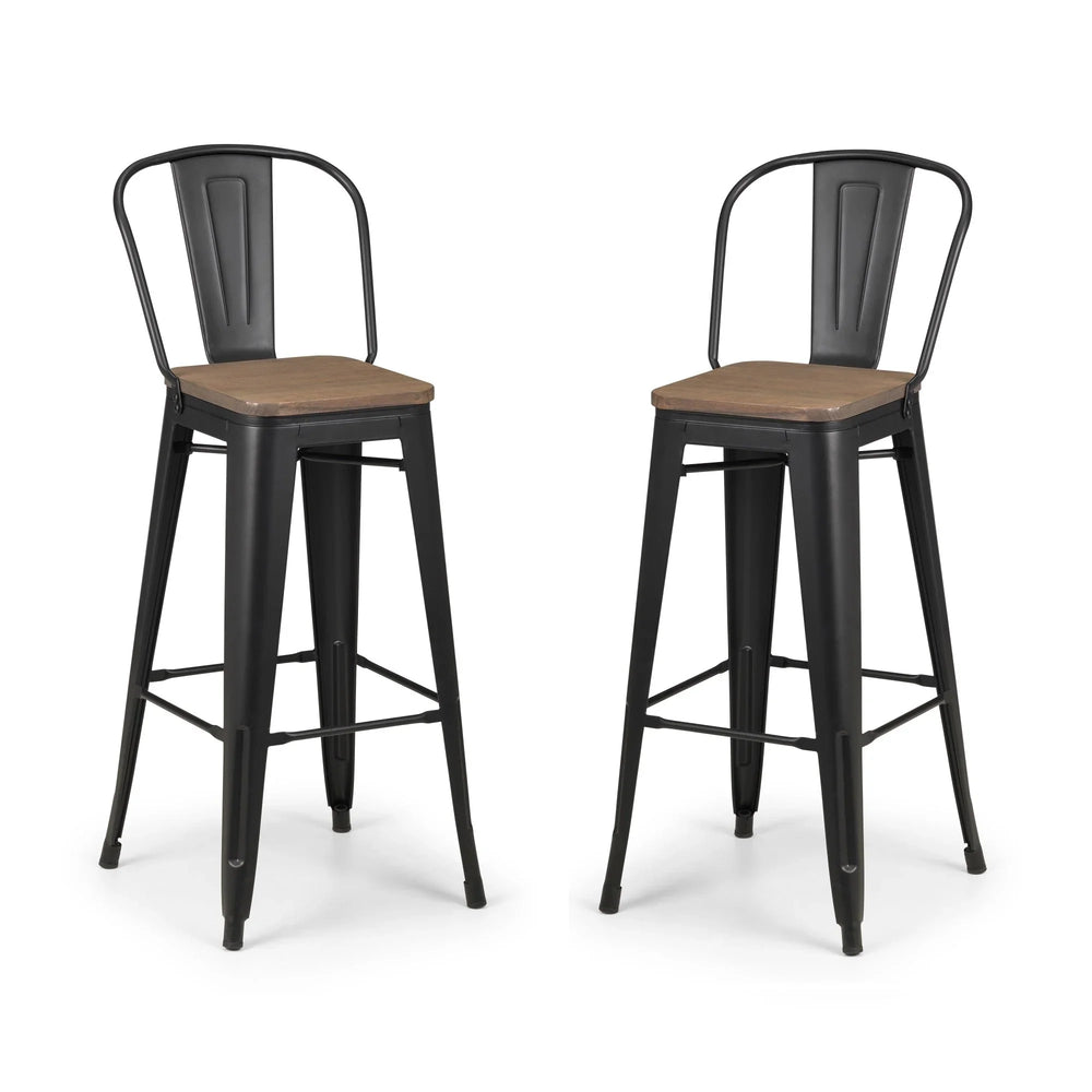 Grafton Metal Bar Stools (Set of 2) - Dark Brown - GRA303