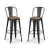 Grafton Metal Bar Stools (Set of 2) - Dark Brown - GRA303