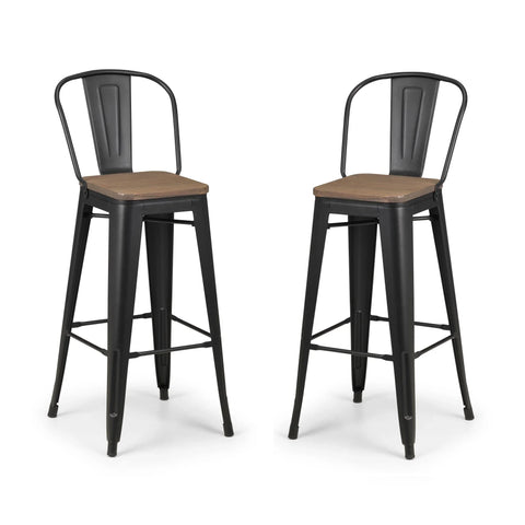 Grafton Metal Bar Stools (Set of 2) - Dark Brown - GRA303