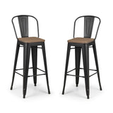 Grafton Metal Bar Stools (Set of 2) - Dark Brown - GRA303