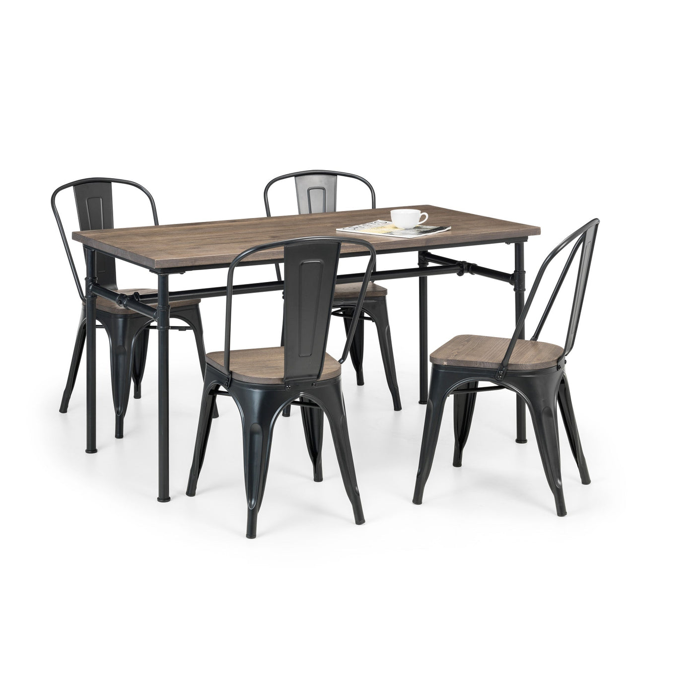 Grafton Metal Chairs (Set of 4) - Dark Brown - GRA309