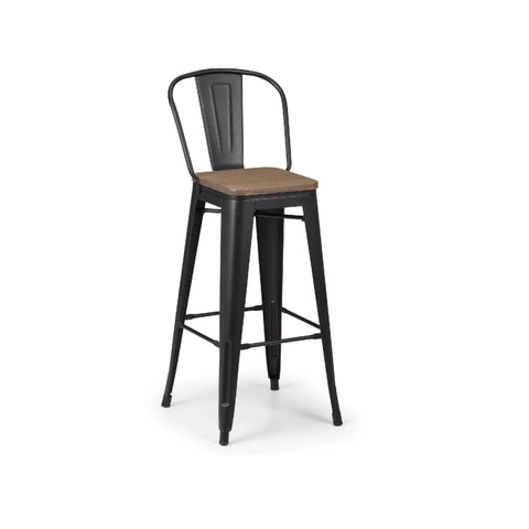 Grafton Metal Bar Stools (Set of 2) - Dark Brown - GRA303