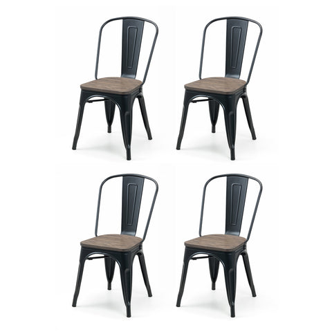 Grafton Metal Chairs (Set of 4) - Dark Brown - GRA309