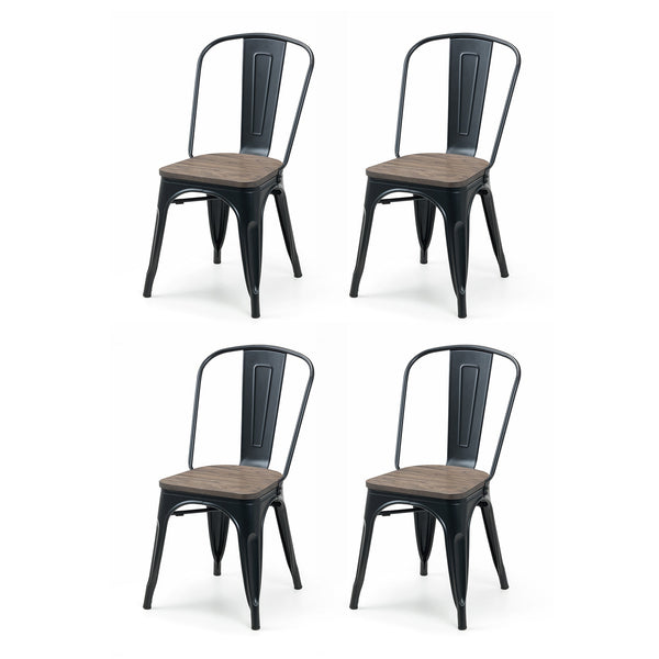 Grafton Metal Chairs (Set of 4) - Dark Brown - GRA309