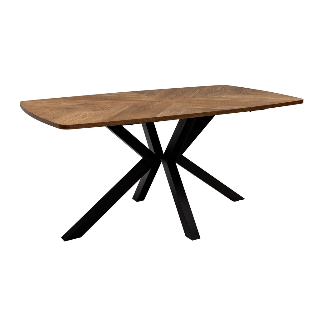 Elegant 1.6m Medium Oak Veneer Dining Table for Stylish Dining Rooms