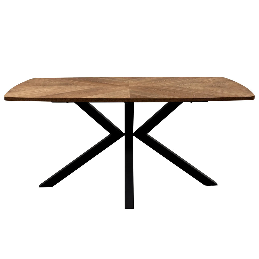 Elegant 1.6m Medium Oak Veneer Dining Table for Stylish Dining Rooms