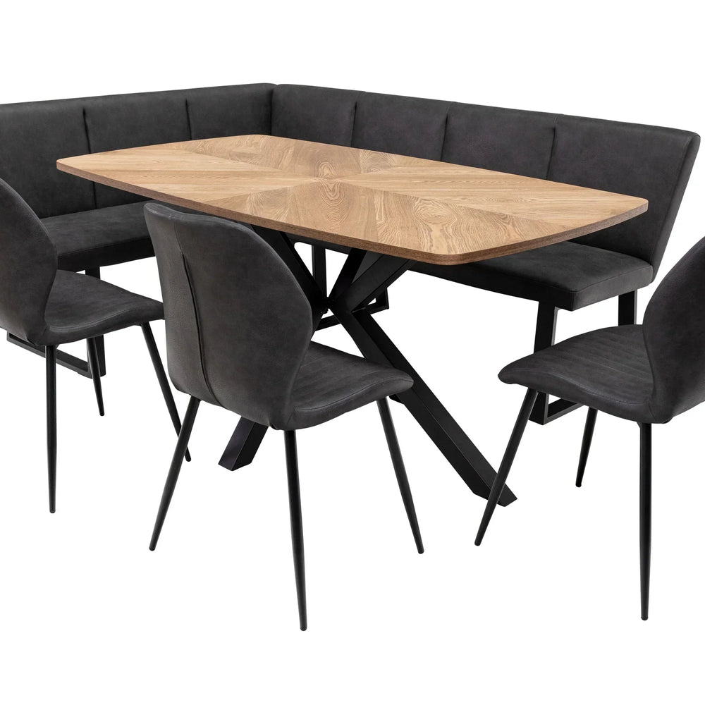 Elegant 1.6m Medium Oak Veneer Dining Table for Stylish Dining Rooms