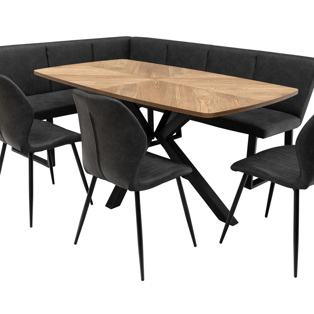 Elegant 1.6m Medium Oak Veneer Dining Table for Stylish Dining Rooms