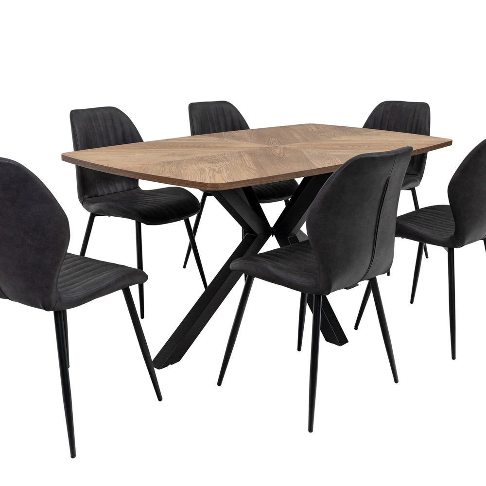 Elegant 1.6m Medium Oak Veneer Dining Table for Stylish Dining Rooms