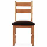 Oscar Low Chair - Oak - Dark Brown PU