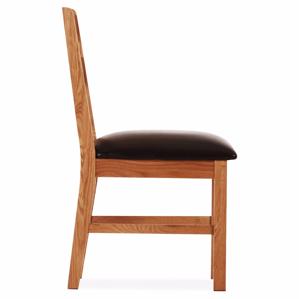Oscar Low Chair - Oak - Dark Brown PU