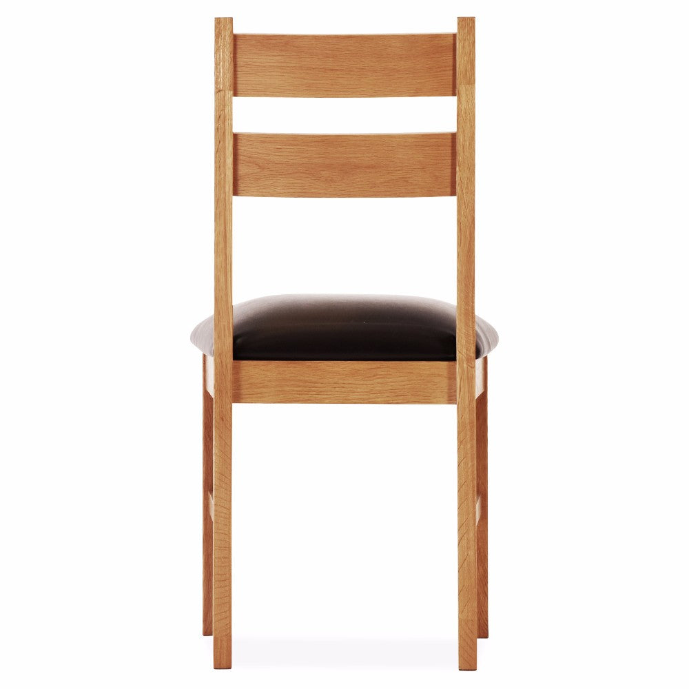 Oscar Low Chair - Oak - Dark Brown PU