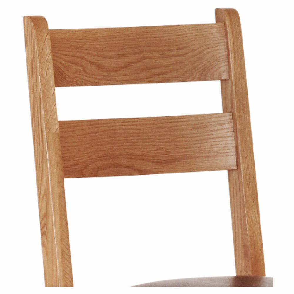 Oscar Low Chair - Oak - Dark Brown PU