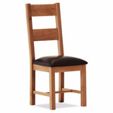 Oscar Large Chair - Dark Brown Seat ( Oak - Dark Brown PU )