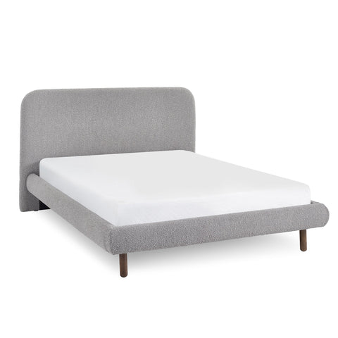 Hannah Double Bed 135Cm - Grey Boucle - Grey / King - HAN010