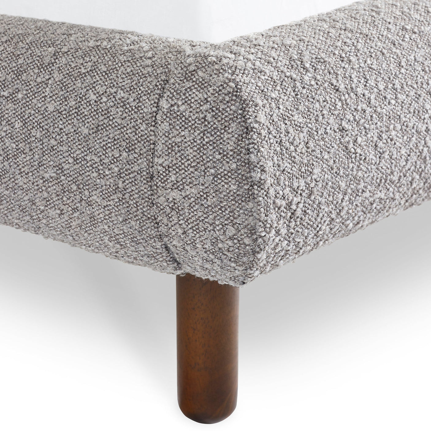 Hannah Double Bed 135Cm - Grey Boucle - Grey / Double - HAN009
