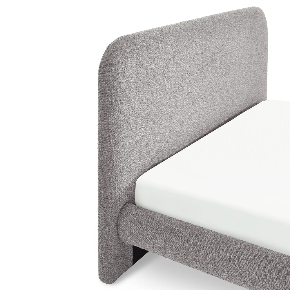 Hannah Double Bed 135Cm - Grey Boucle - Grey / Double - HAN009