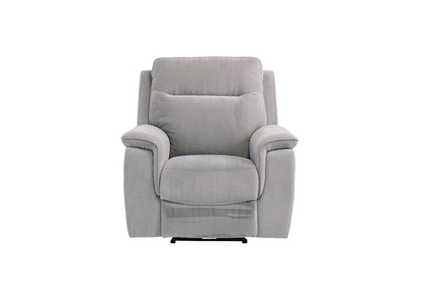 Stylish Silver Grey Electric Recliner Armchair in Soft Fabric