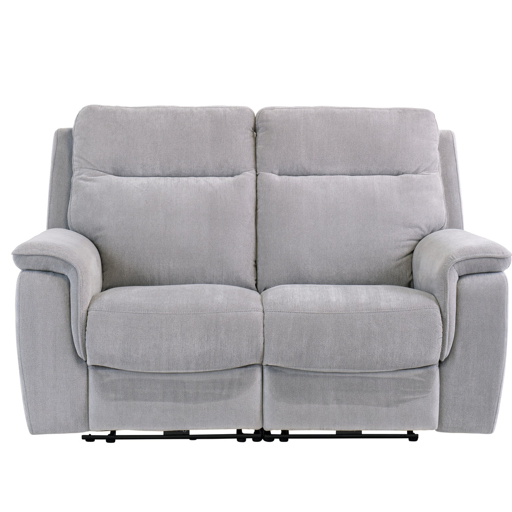 Stylish Silver Grey Fabric Electric Recliner Sofa - 2 Seater