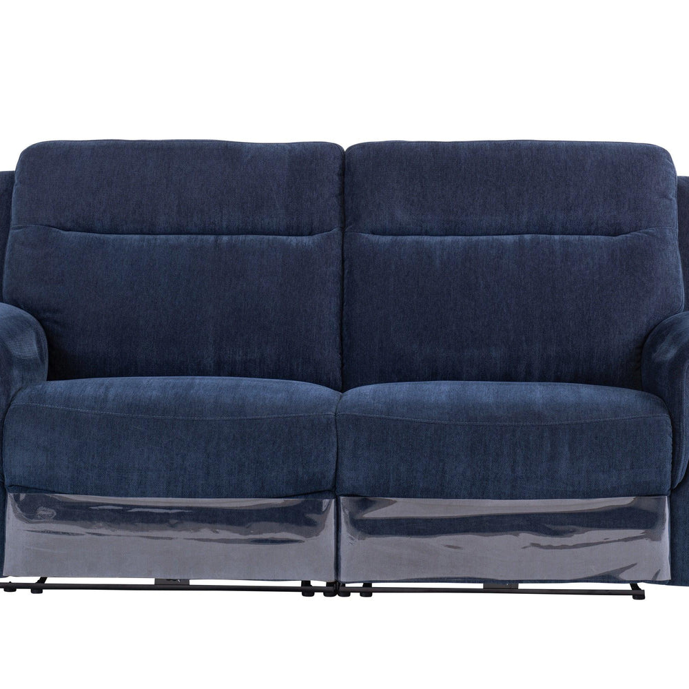 Blue Fabric Electric Reclining 3-Seater Sofa for Ultimate Comfort