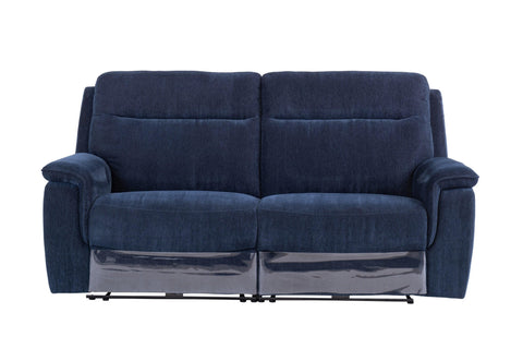 Blue Fabric Electric Reclining 3-Seater Sofa for Ultimate Comfort