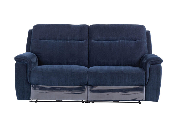 Blue Fabric Electric Reclining 3-Seater Sofa for Ultimate Comfort